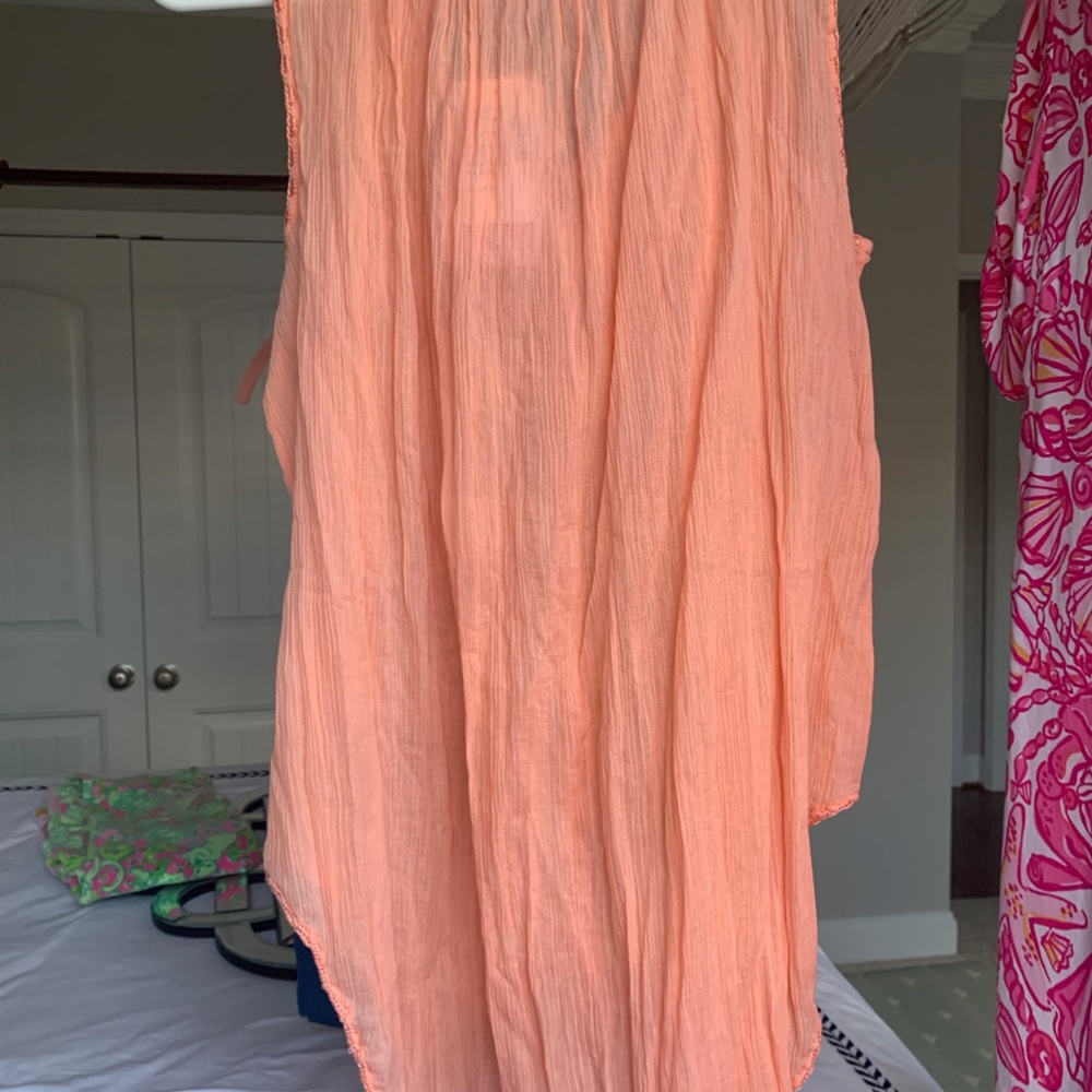 NWT Calypso St. Barth Tassel Sleeveless Coral Top - Picture 4 of 4